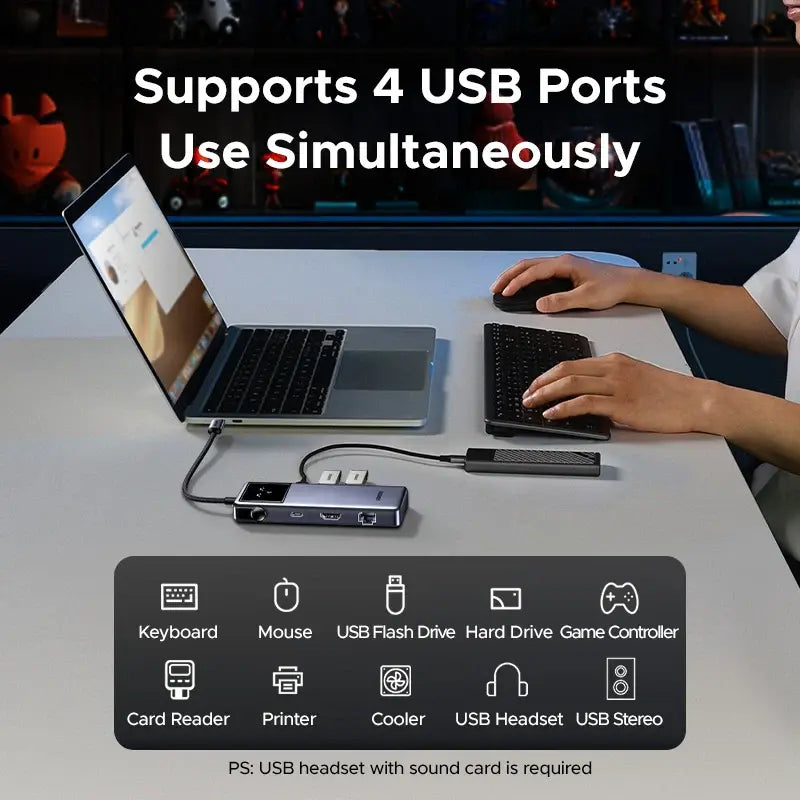 UGREEN 45155 Uno 7-in-1 USB-C Hub – 4K 60Hz, PD 100W, Emoji
