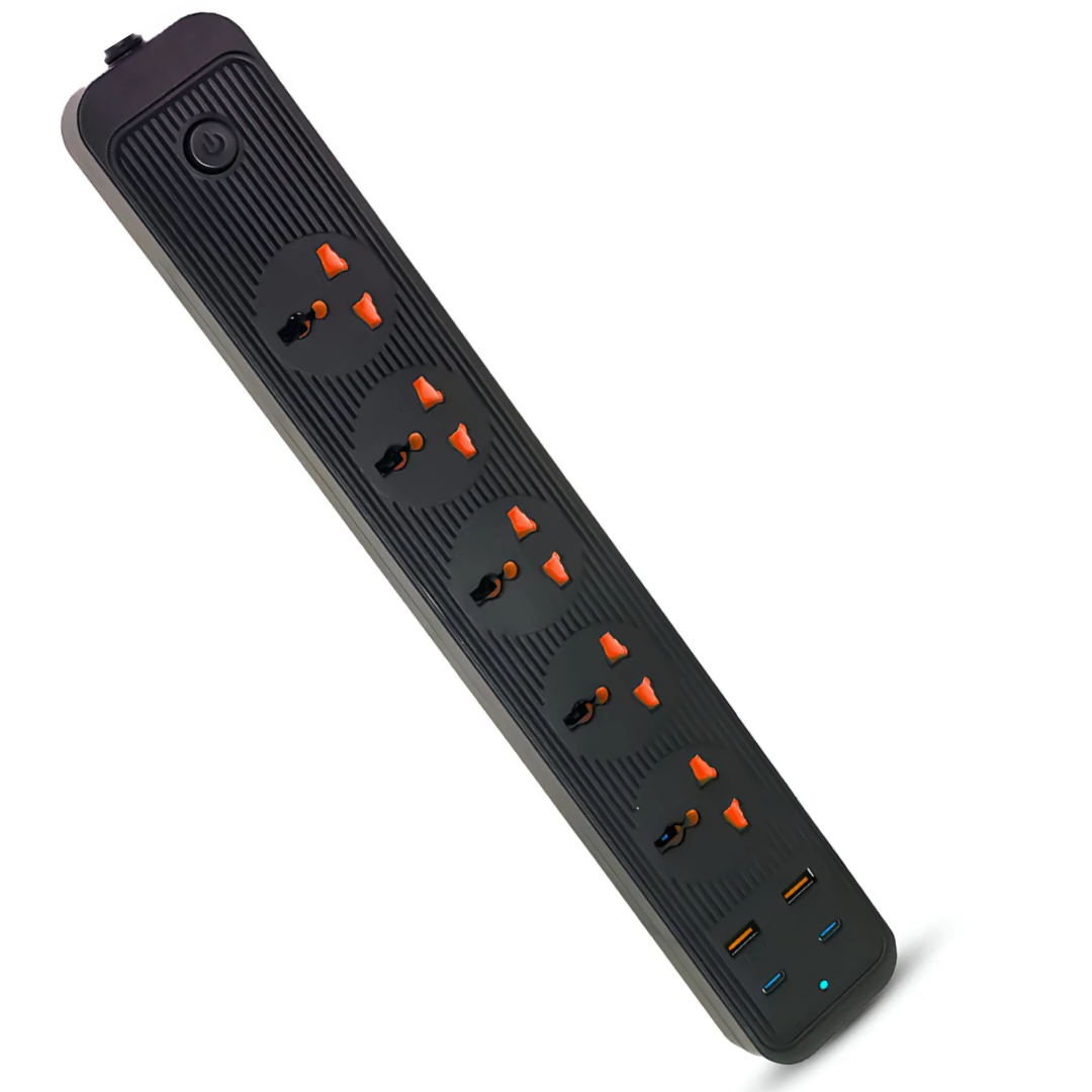 Compro™ 2500W Power Extension 5 socket+ 2 USB+ 2 Type C Port