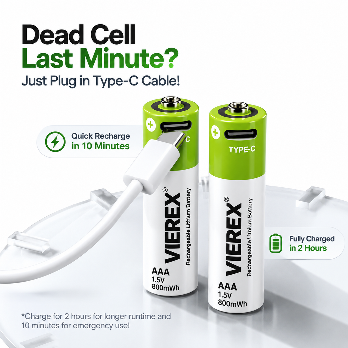 Compro™ VIEREX Type C Rechargeable Batteries