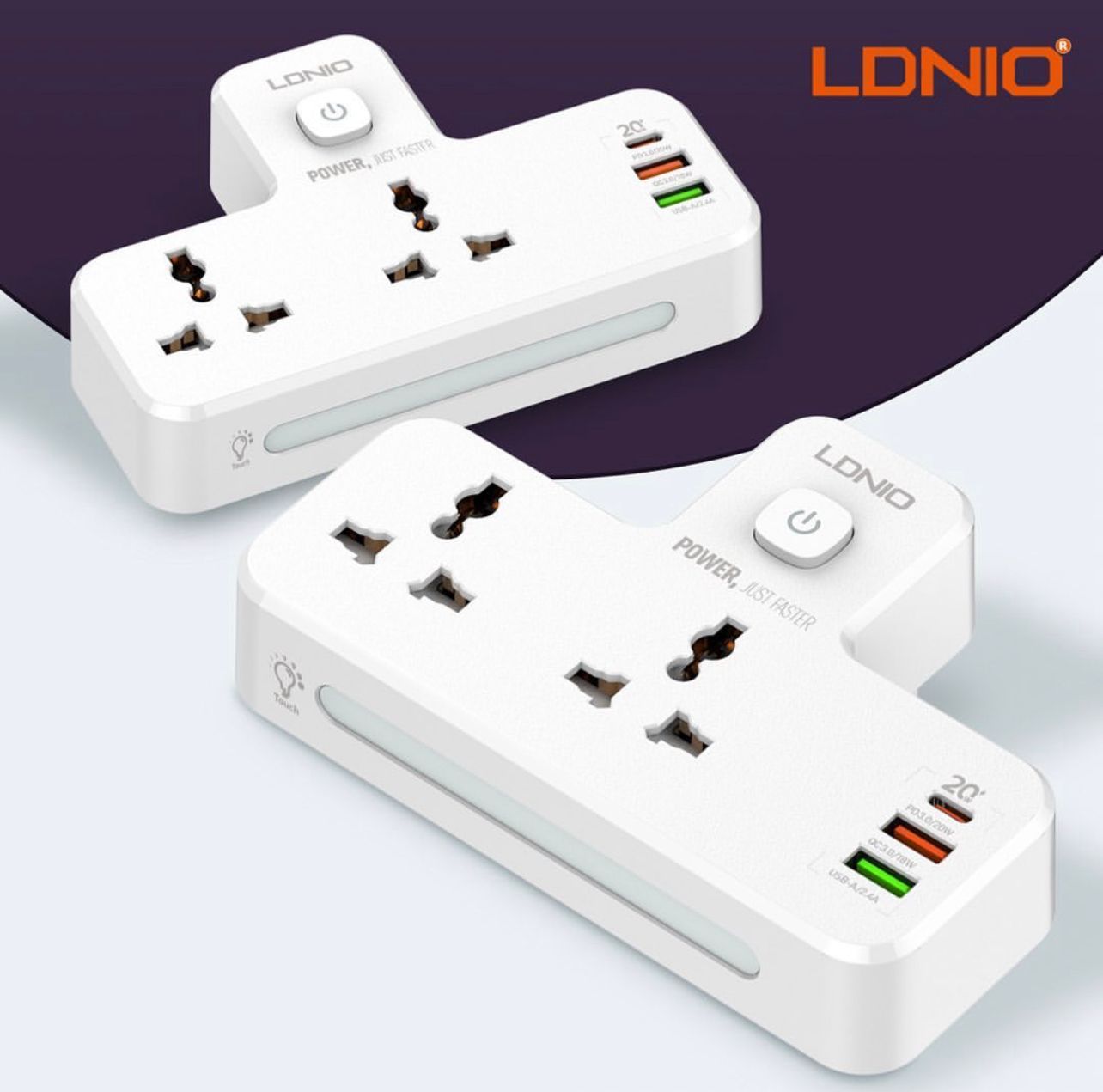 Ldnio 2 AC Outlets Portable Extension Power Socket