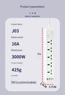 Compro™ 3000W Power Extension 5 socket+ 3 USB+ 1 Type C Port