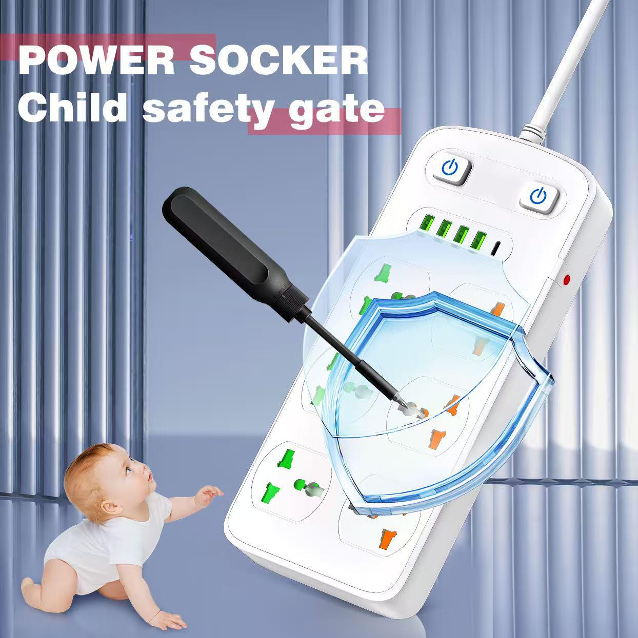 Compro™ 6-Socket Power Extension with USB, Double Switch & Protection