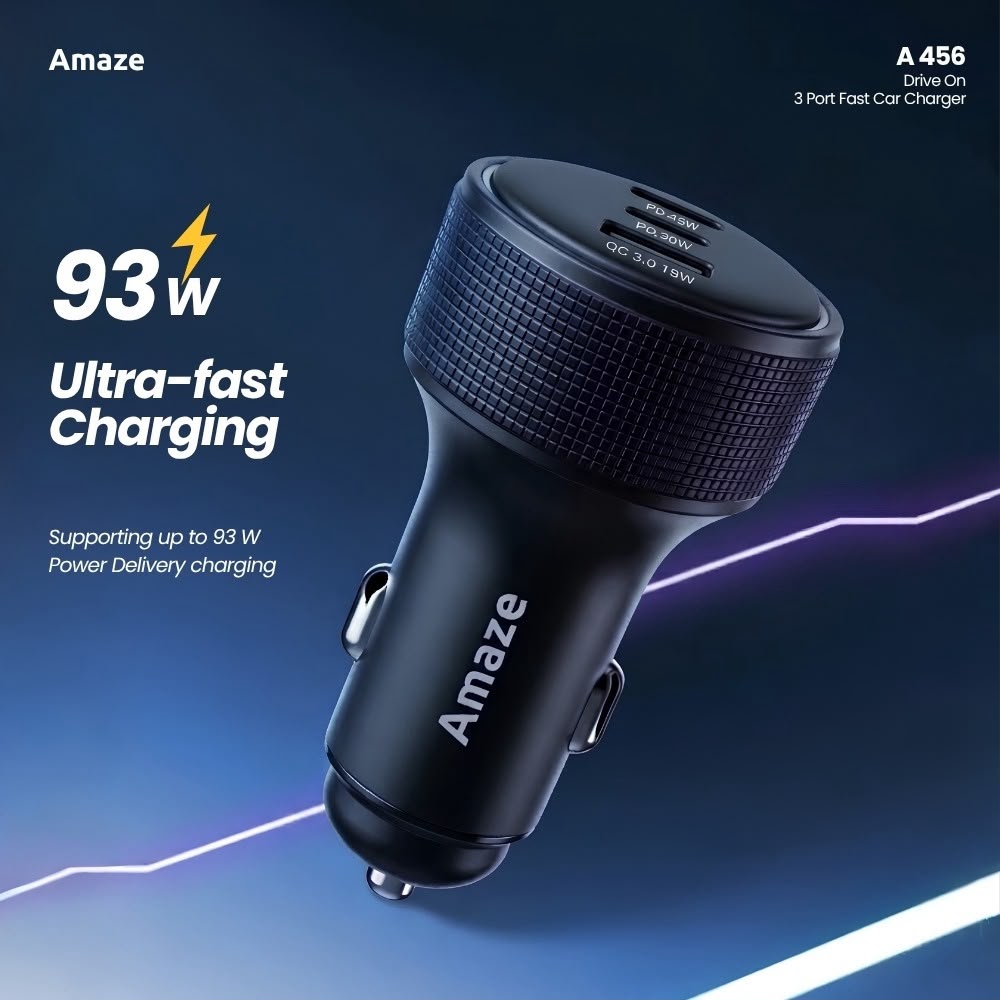 DRIVE ON TRIPPLE PORT FAST CAR CHARGER 93W | A456