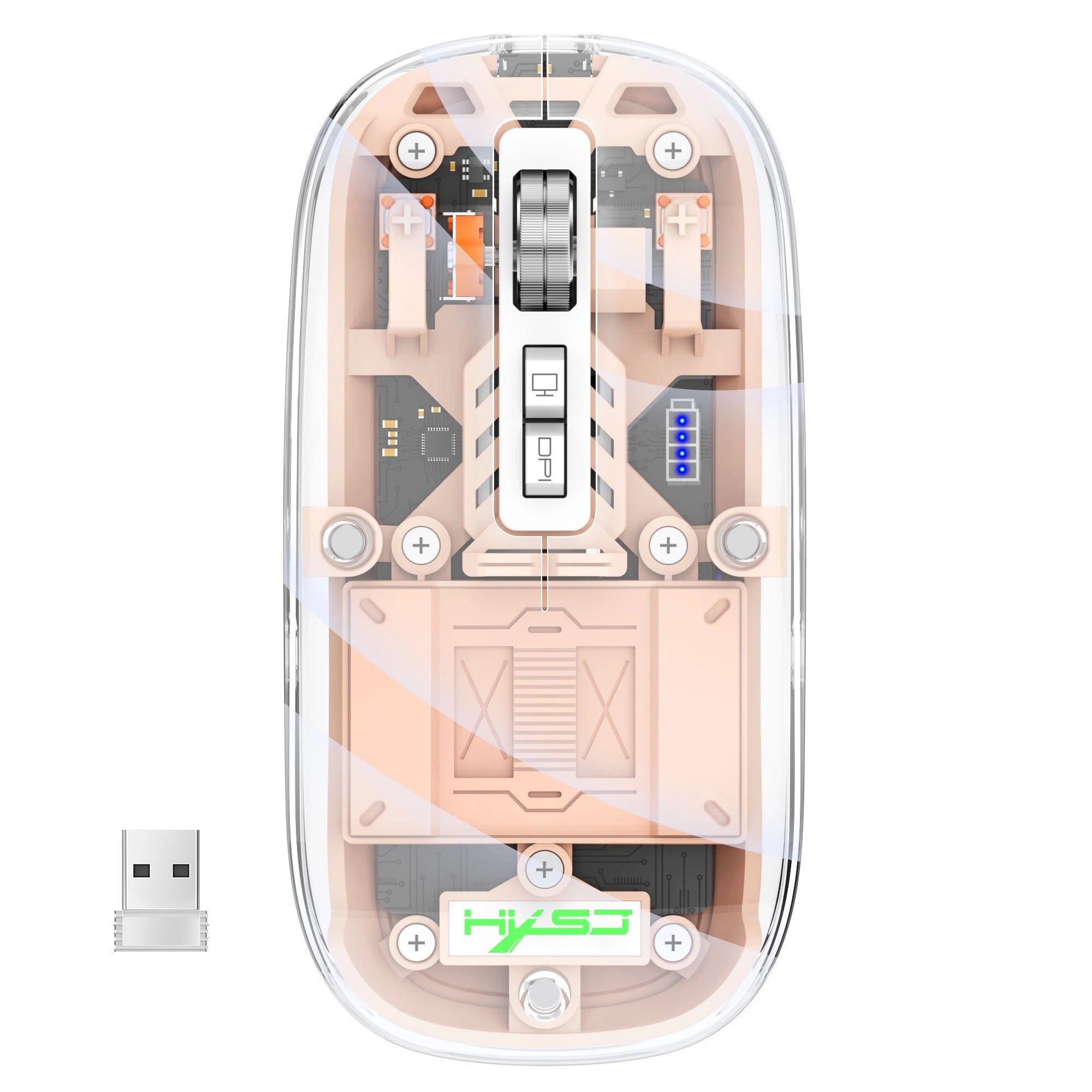 Compro™ 3 Modes Wireless Transparent 2.4G Mouse