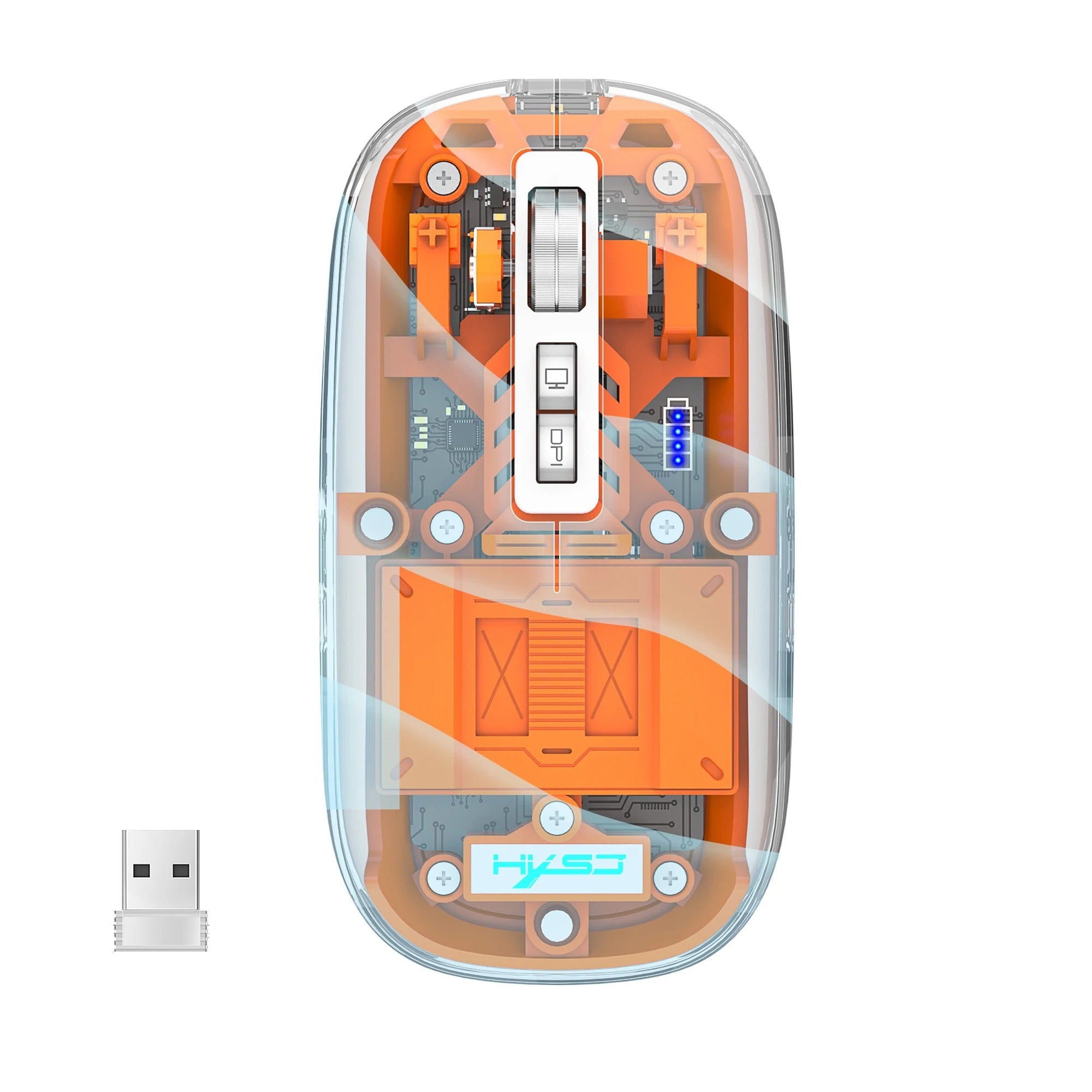 Compro™ 3 Modes Wireless Transparent 2.4G Mouse