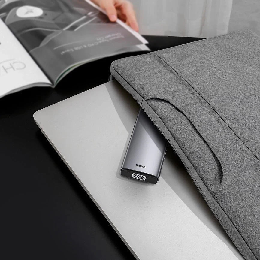 Baseus Metal Gleam Series 11-Port HUB（Type-C to HDMI4K@60Hz*1+VGA*1+USB3.0*3+USB2.0*1+PD*1+RJ45*1+SD/TF*1+3.5mm*1)