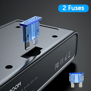 JOYROOM JR-CL06 210W Car cigarette lighter adapter with three sockets +six ports