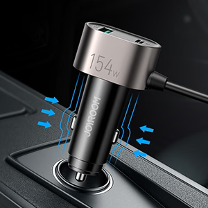 JOYROOM JR-CL06 210W Car cigarette lighter adapter with three sockets +six ports