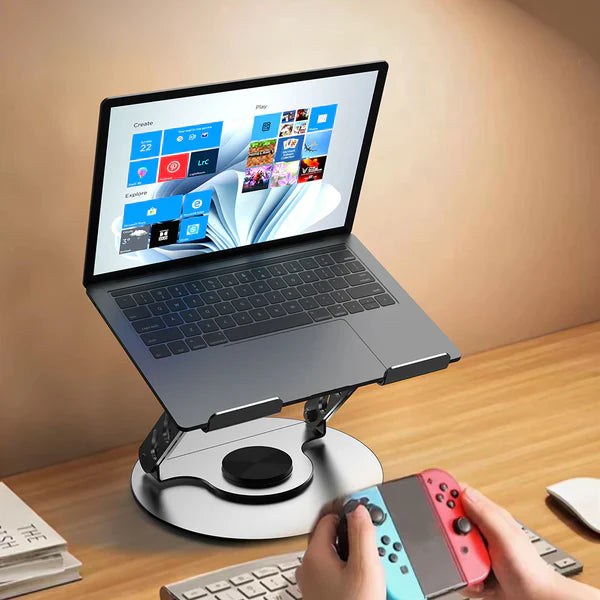 Compro™ Laptop Stand Carbon Steel Plate- 360° Rotating & Foldable