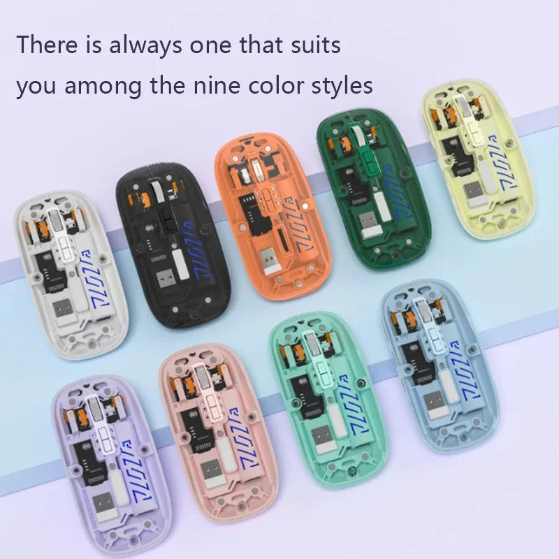 Compro™  Transparent Wireless Bluetooth Charging Mouse Dual-mode