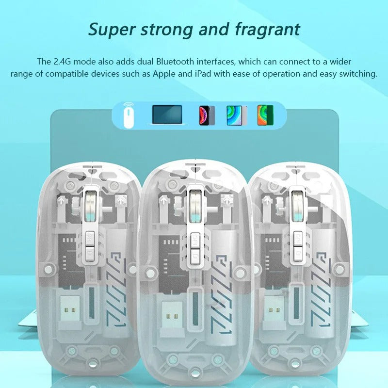 Compro™  Transparent Wireless Bluetooth Charging Mouse Dual-mode