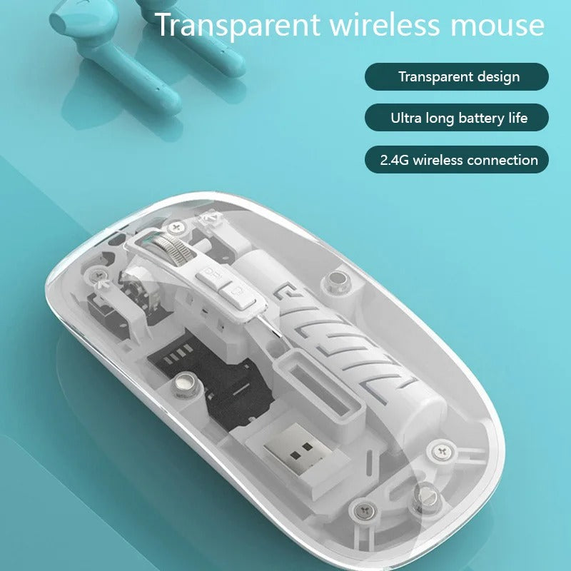 Compro™  Transparent Wireless Bluetooth Charging Mouse Dual-mode