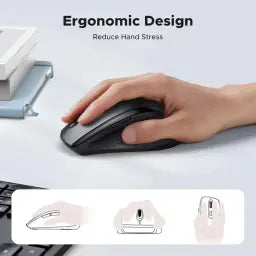 UGREEN 45012 Ergonomic Contoured-Shape Design Wireless Mouse 2.4 GHz