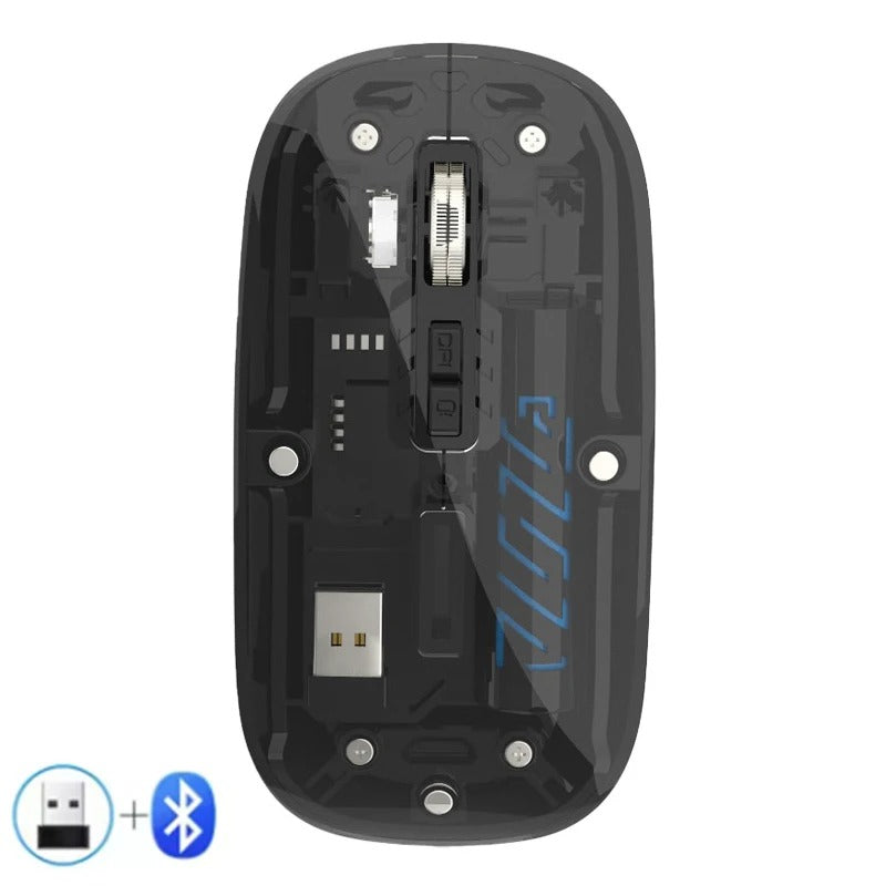 Compro™  Transparent Wireless Bluetooth Charging Mouse Dual-mode