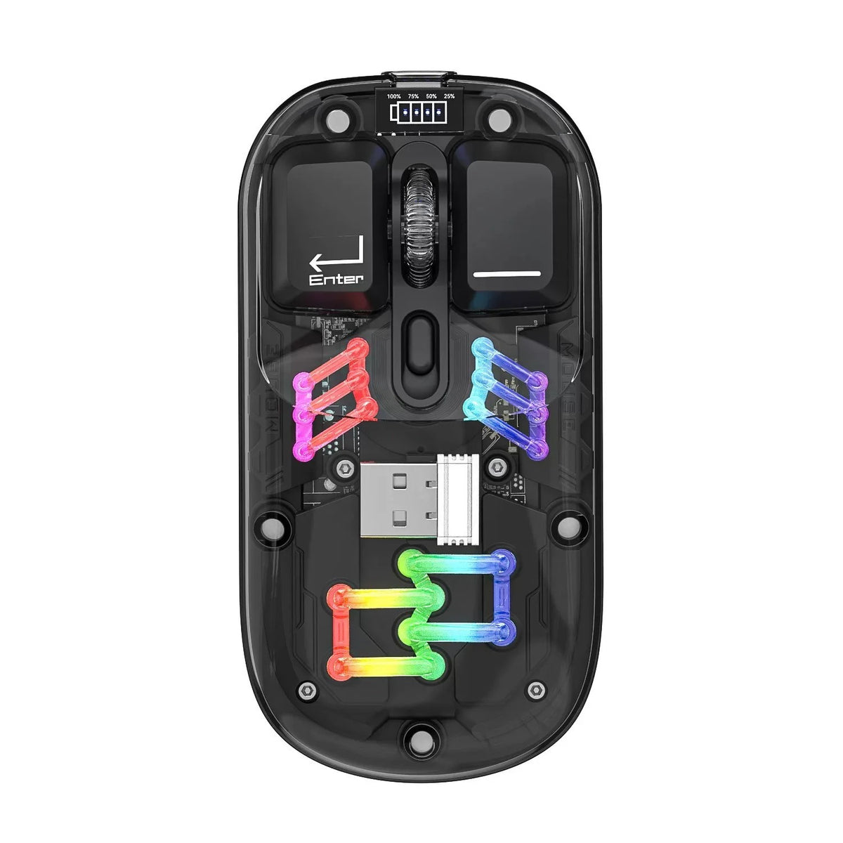 Compro™ New Style Transparent Mouse with RGB Cool Backlight