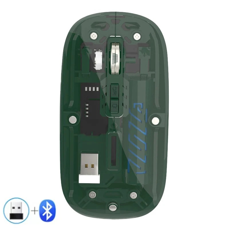 Compro™  Transparent Wireless Bluetooth Charging Mouse Dual-mode