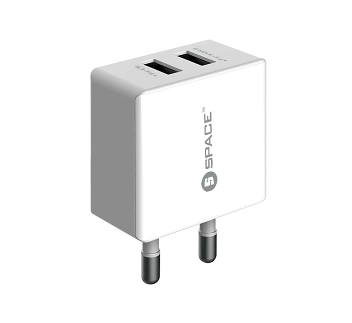 Dual Port USB 2.4A Wall Charger (w Lightning Cable)