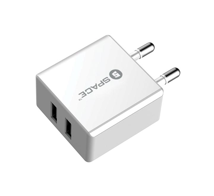 Dual Port USB 2.4A Wall Charger (w Lightning Cable)