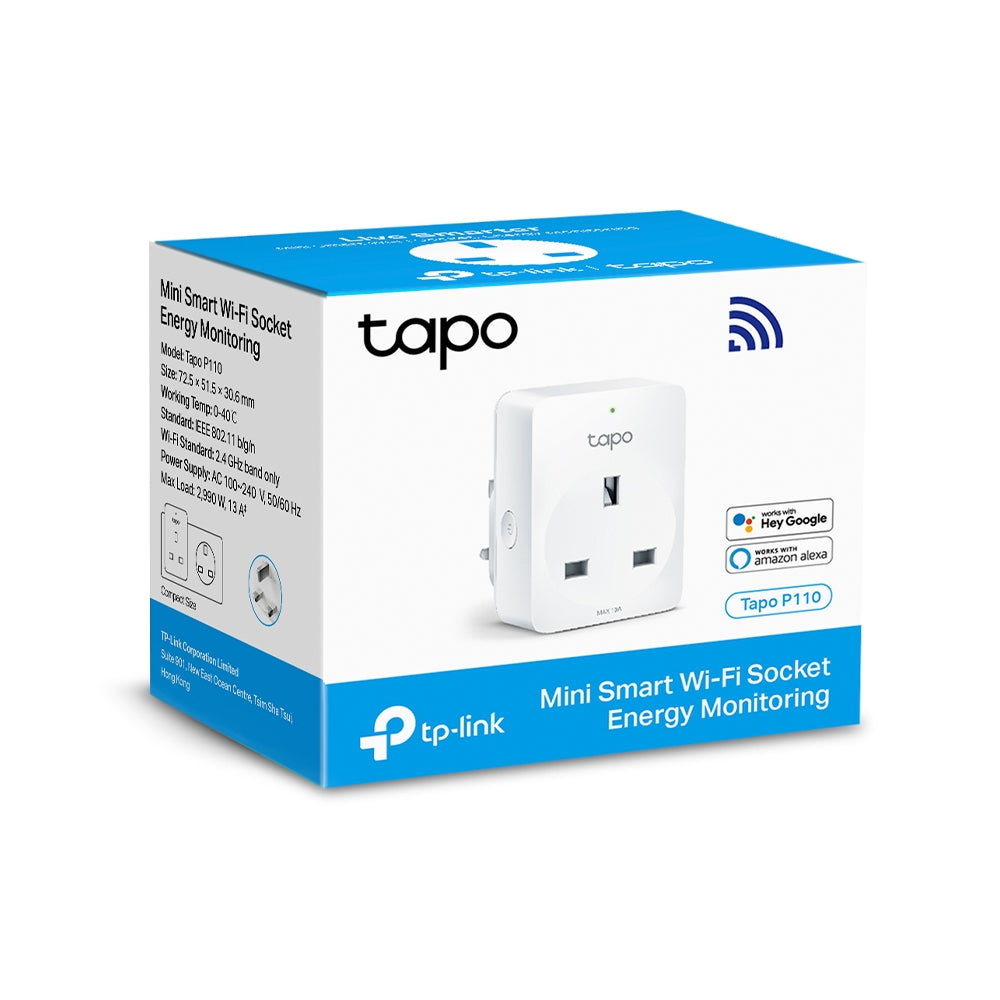 TP-Link Tapo P110 Mini Smart Wi-Fi Socket, Energy Monitoring