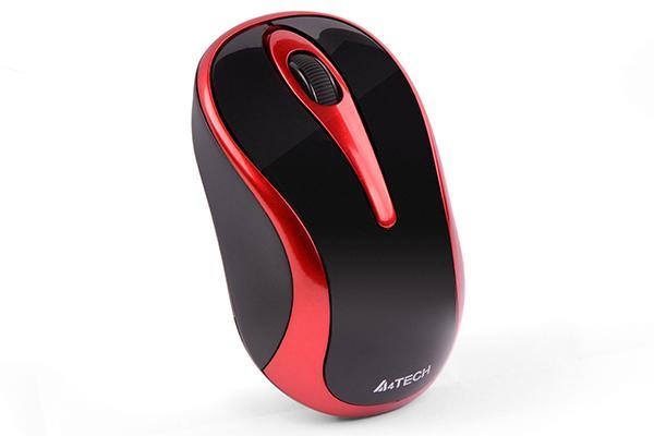 G3-280N 2.4G Optical Wireless Mouse | Black+Red & Glossy Grey - A4TECH - Compro System