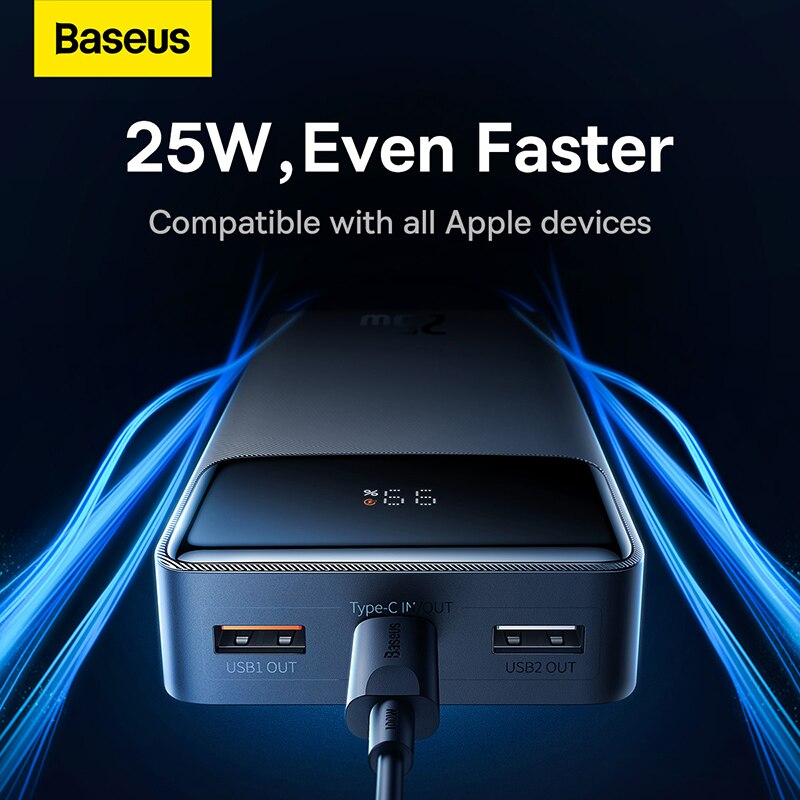 Baseus Bipow Digital Display Fast charge Power bank  20000mAh 25W Black