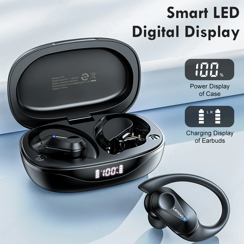 Lenovo LP75 Wireless Ear-Hook Sports Headset - Compro System