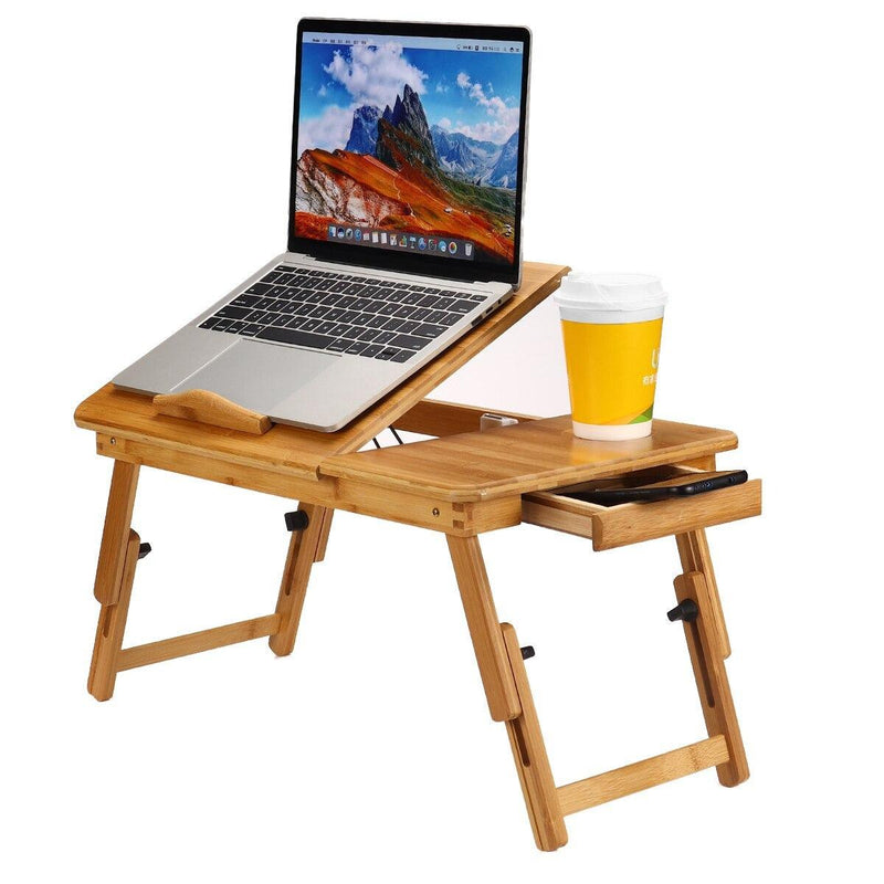 Bamboo Laptop Table with Cooling Fan - Compro System - Compro System