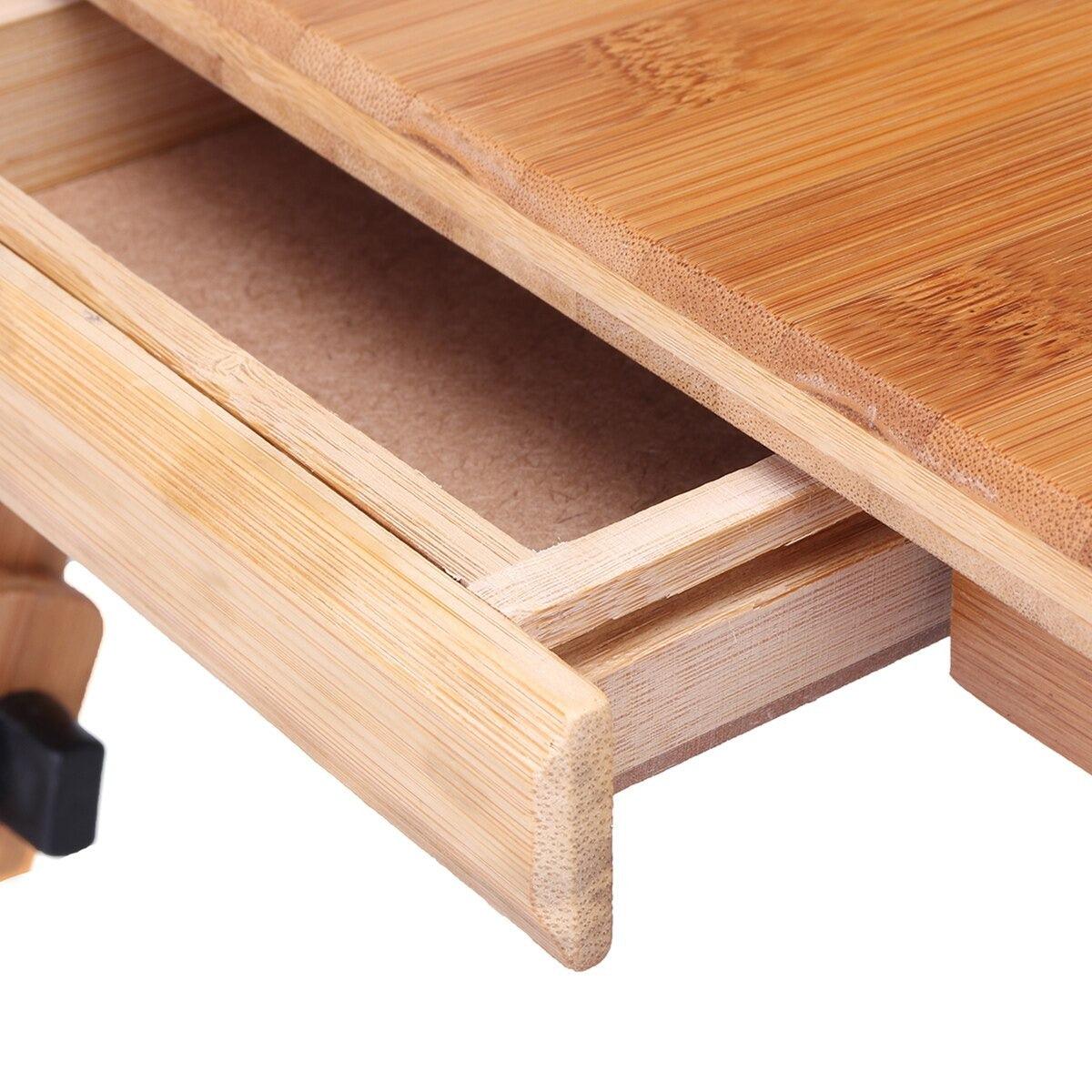 Bamboo Laptop Table with Cooling Fan - Compro System - Compro System