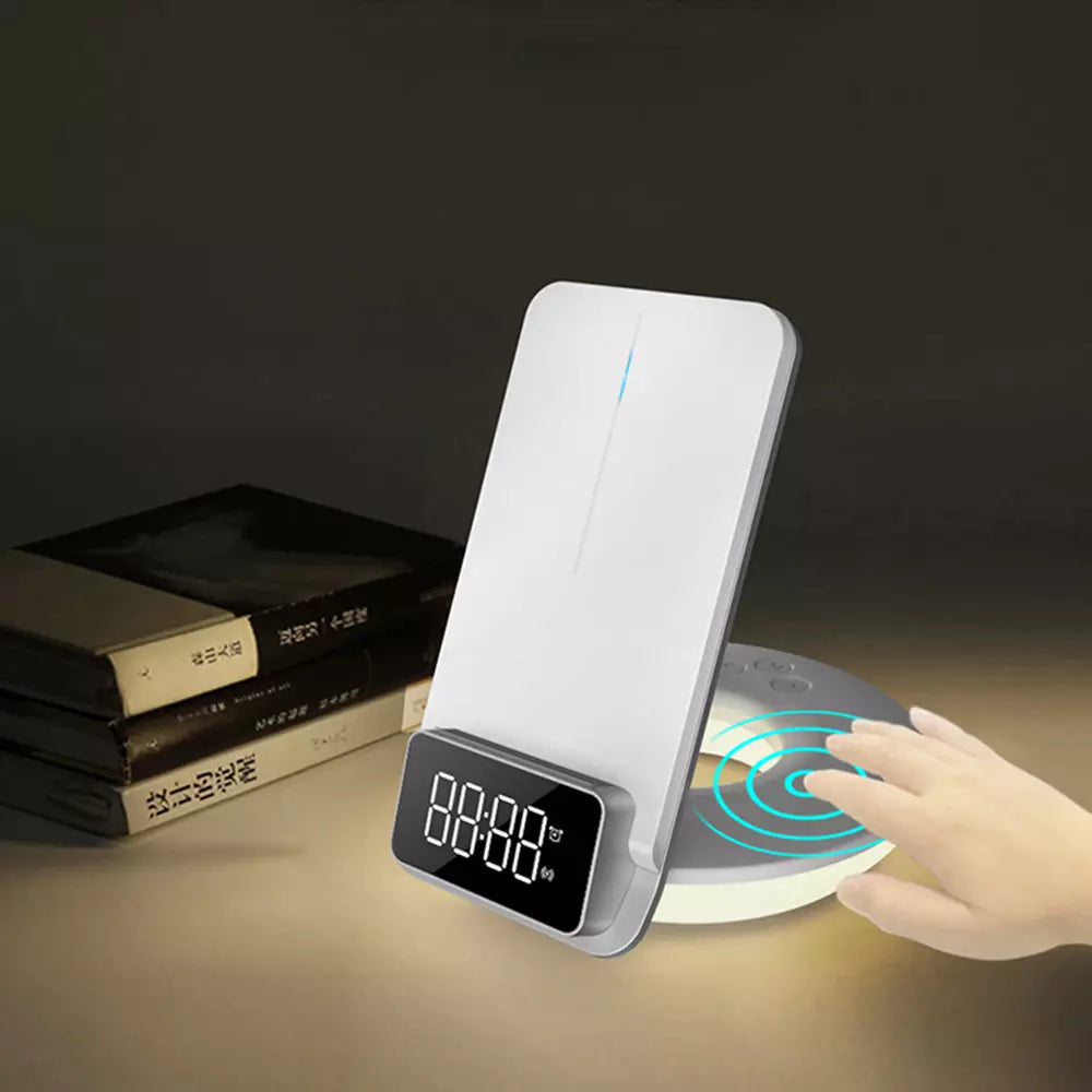 WIWU 4 in 1 Wireless Charger M11 with Time Clock and Backlight for iPhone