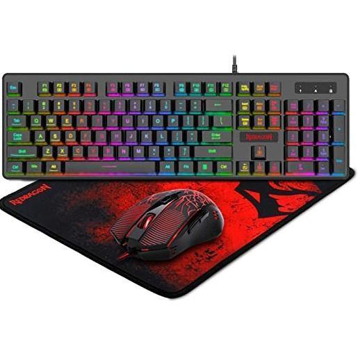 Redragon S107 Combo Pack 3 in 1 K509 DYAUS RGB + Mouse M608 + Mouse Pad P016 PISCES - REDRAGON - Compro System