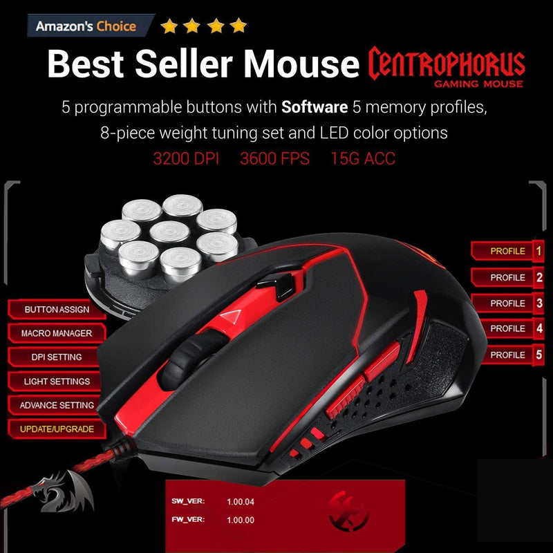 Redragon  4 in 1 Combo Pack - KUMARA K552 Gaming Keyboard | Gaming Mouse M601 CENTROPHORUS | Gaming Mousepad P001 ARCHELON | Gaming Headset GARUDA K552-BB - REDRAGON - Compro System