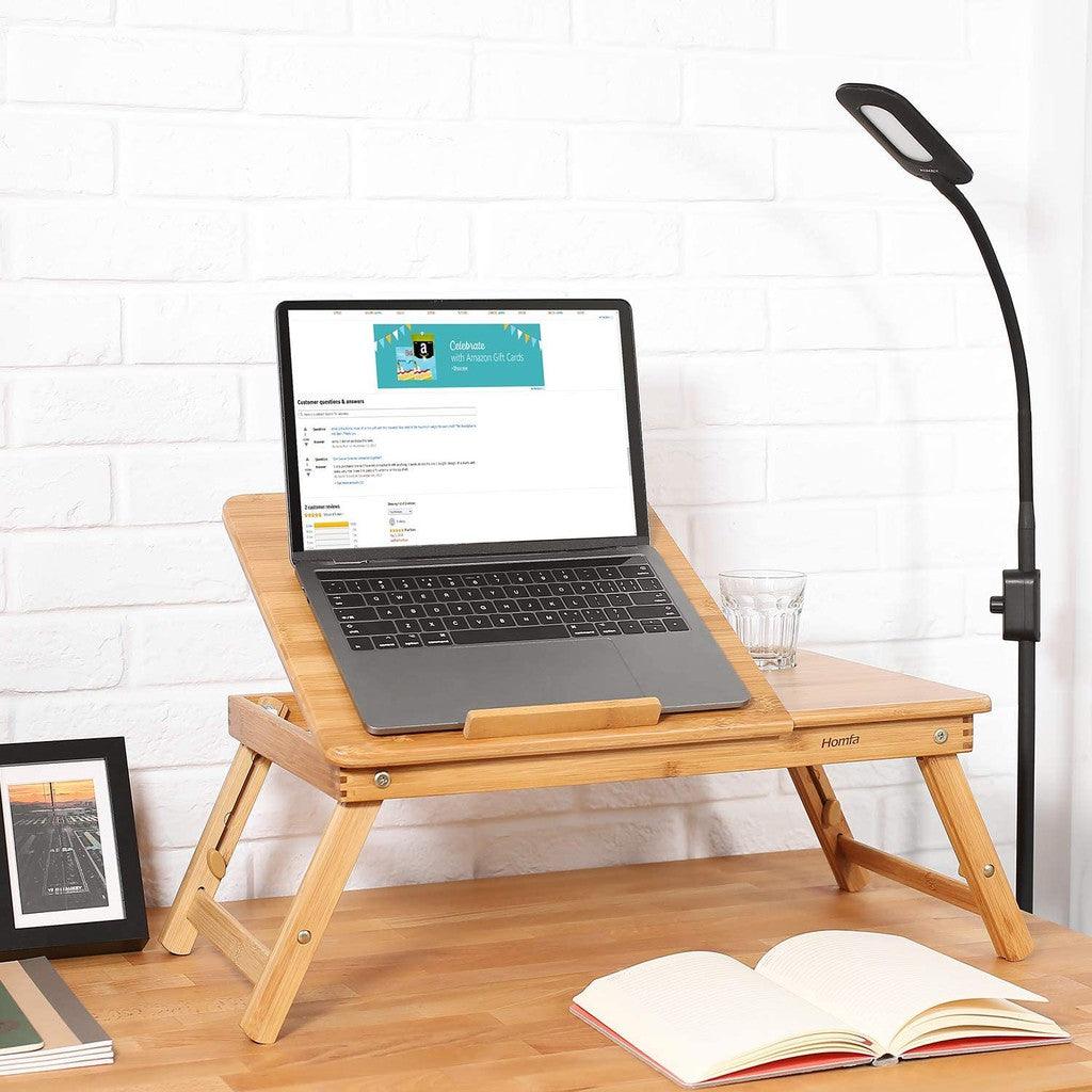 Bamboo Laptop Table with Cooling Fan - Compro System - Compro System