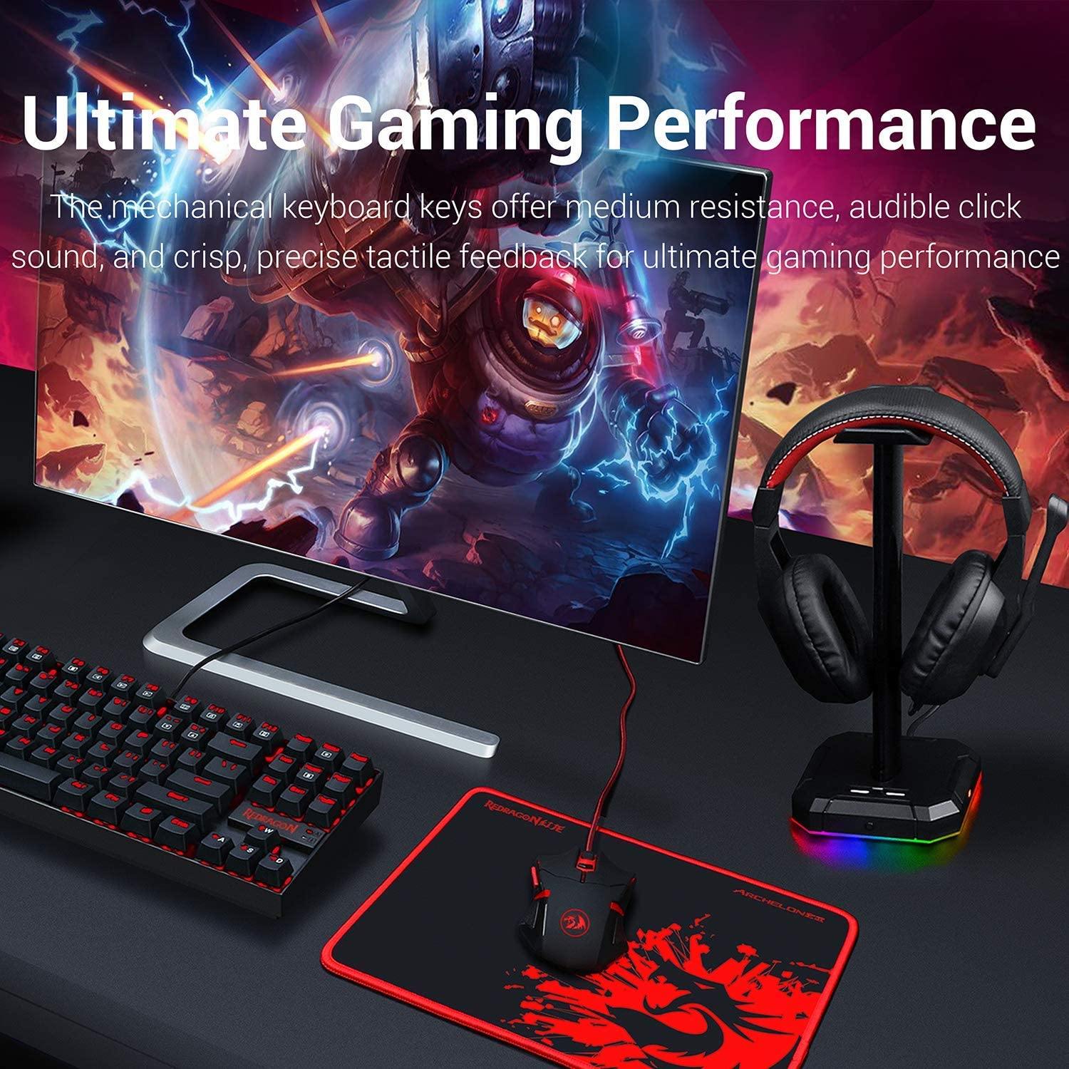 Redragon  4 in 1 Combo Pack - KUMARA K552 Gaming Keyboard | Gaming Mouse M601 CENTROPHORUS | Gaming Mousepad P001 ARCHELON | Gaming Headset GARUDA K552-BB - REDRAGON - Compro System