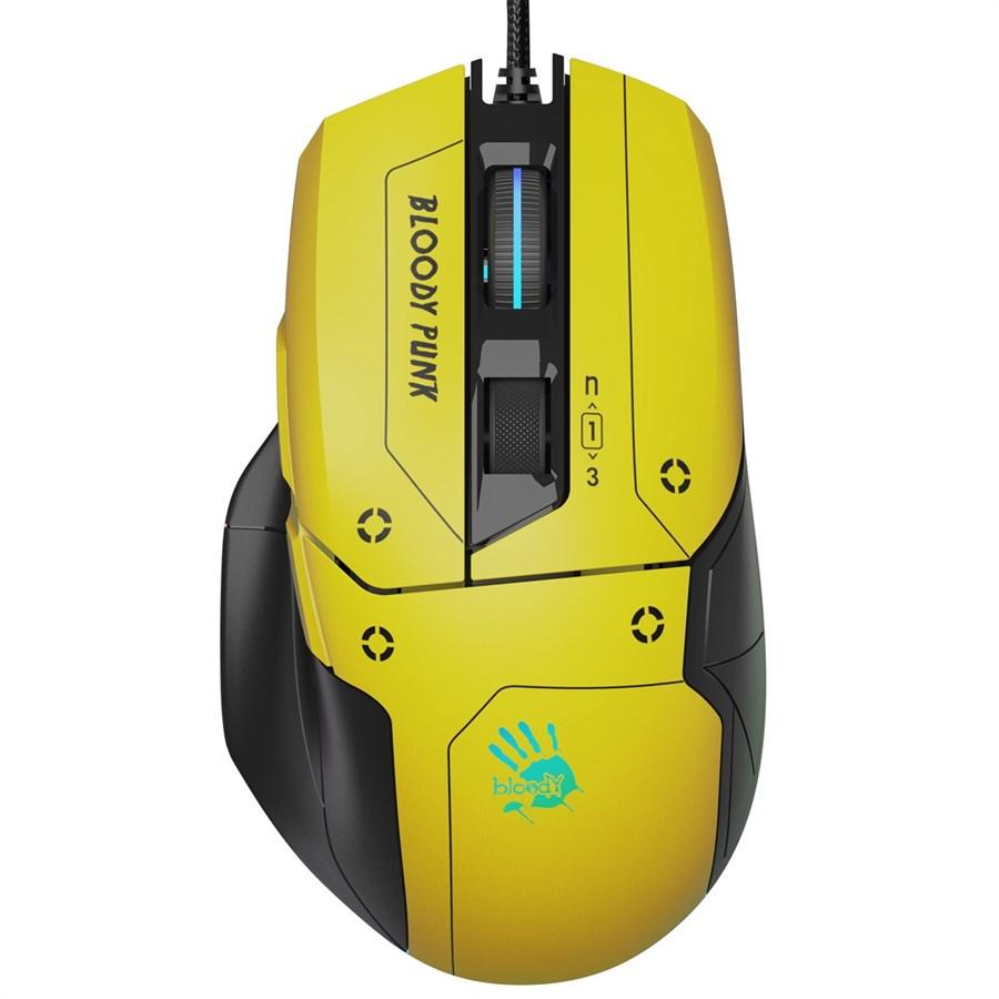 Bloody W70 Max RGB Gaming Mouse | Punk Yellow - Bloody - Compro System