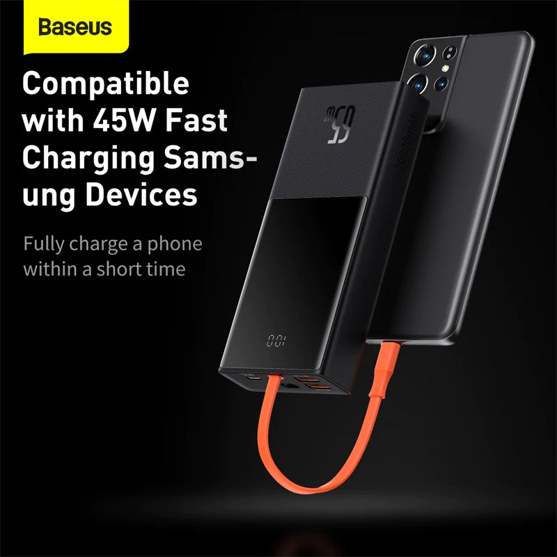 Baseus Elf Digital Display Fast Charging Power Bank 20000mAh 65W Black