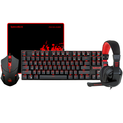 Redragon  4 in 1 Combo Pack - KUMARA K552 Gaming Keyboard | Gaming Mouse M601 CENTROPHORUS | Gaming Mousepad P001 ARCHELON | Gaming Headset GARUDA K552-BB - REDRAGON - Compro System