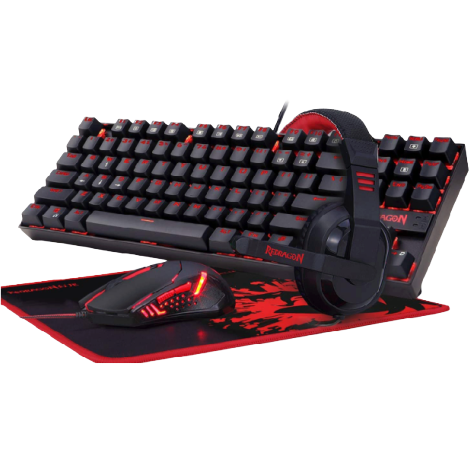 Redragon  4 in 1 Combo Pack - KUMARA K552 Gaming Keyboard | Gaming Mouse M601 CENTROPHORUS | Gaming Mousepad P001 ARCHELON | Gaming Headset GARUDA K552-BB - REDRAGON - Compro System