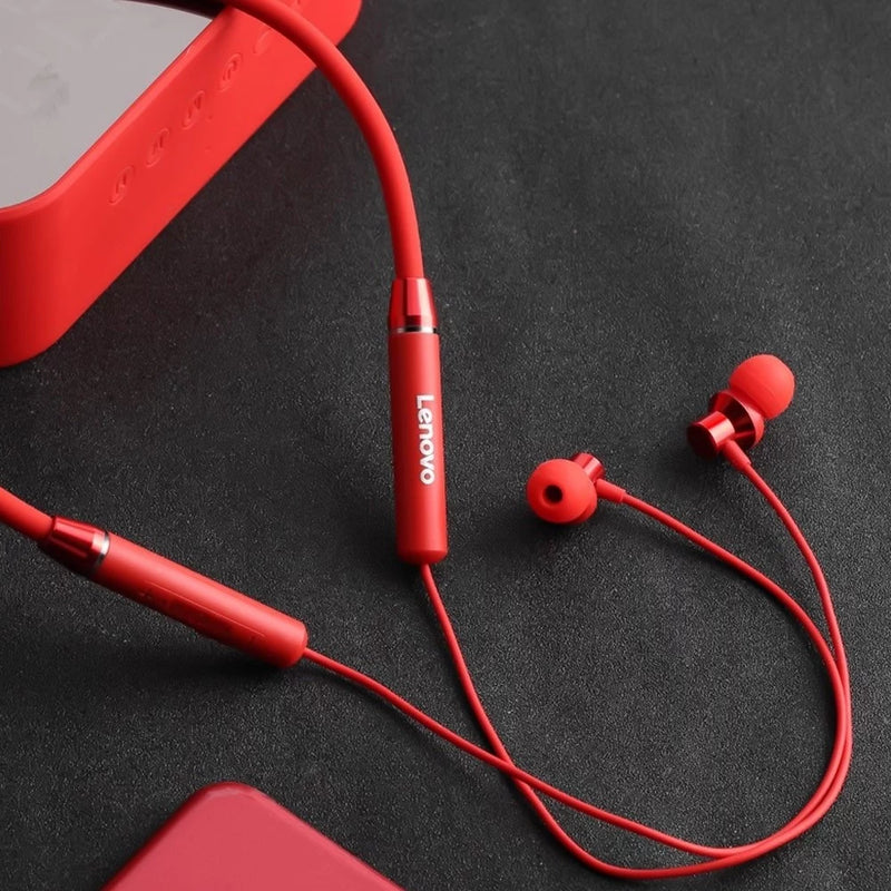 Lenovo HE05 Wireless Neckband Headphones- Red Color