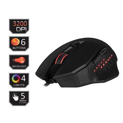 Redragon GAINER M610 Wired USB Gaming Mouse (Black), 3200 DPI - REDRAGON - Compro System