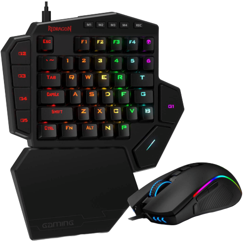 Redragon One-Handed Gaming Keyboard and M721-Pro RGB Mouse Combo K585 BA - REDRAGON - Compro System