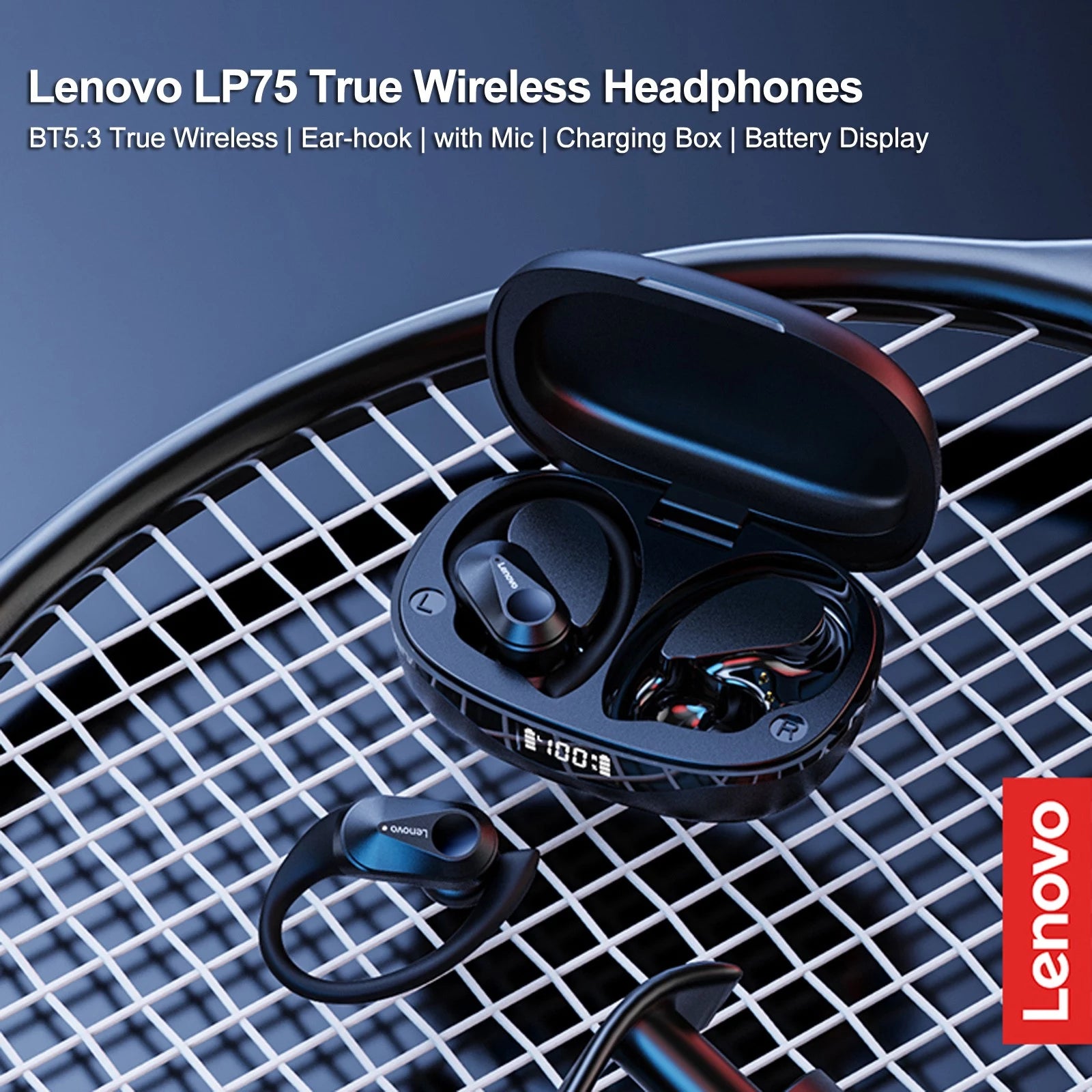 Lenovo LP75 Wireless Ear-Hook Sports Headset