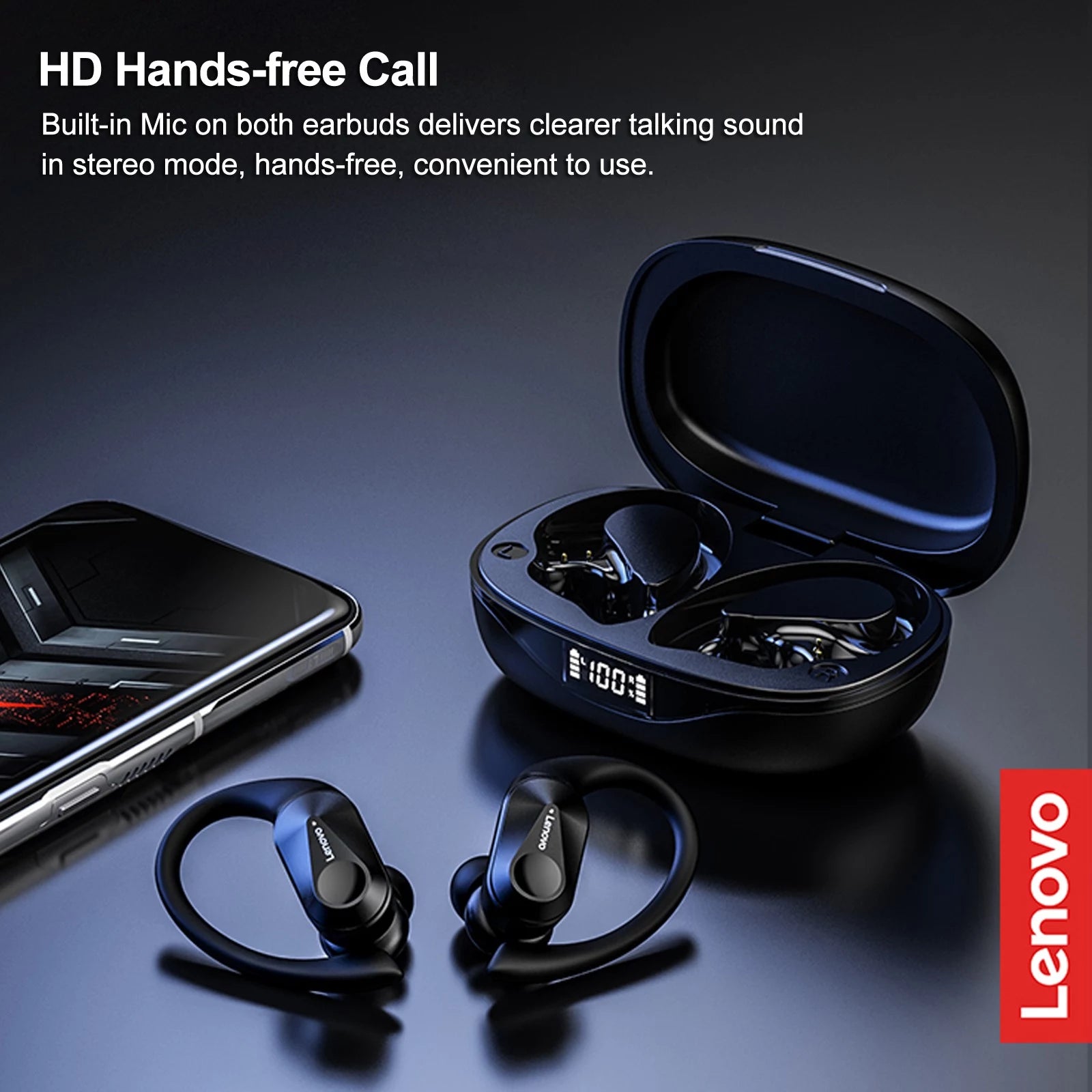 Lenovo LP75 Wireless Ear-Hook Sports Headset