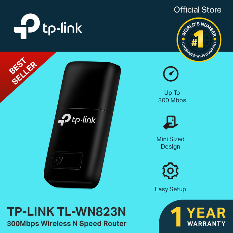 - Compro System Wireless USB N Mini TP-Link Adapter 300Mbps TL-WN823N