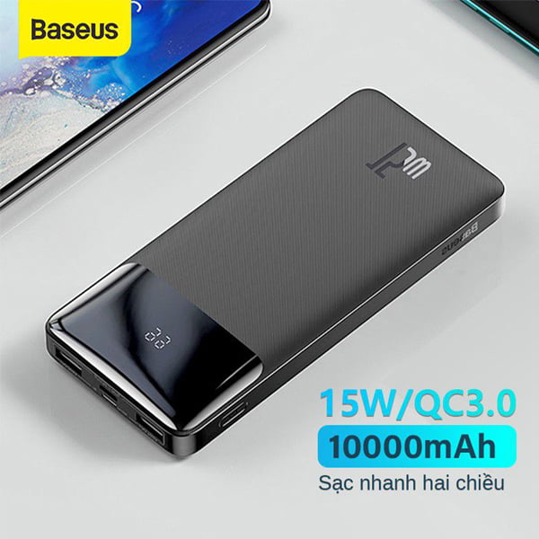 Baseus Bipow Digital Display Power bank 10000mAh 15W Black