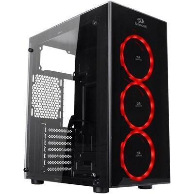 Redragon THUNDERCRACKER 3 x RGB LED Tempered Glass SideFront ATX Gaming Chassis Black GC605 - REDRAGON - Compro System