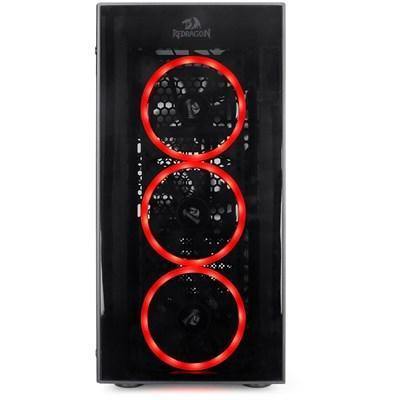 Redragon THUNDERCRACKER 3 x RGB LED Tempered Glass SideFront ATX Gaming Chassis Black GC605 - REDRAGON - Compro System