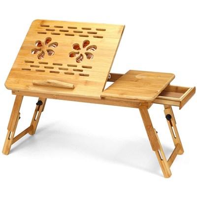 Bamboo Laptop Table with Cooling Fan - Compro System - Compro System