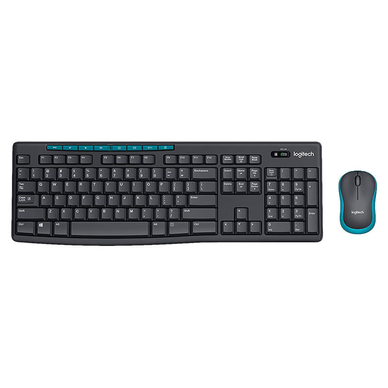 Logitech MK275 Wireless Keyboard & Mouse Combo - Black / Blue